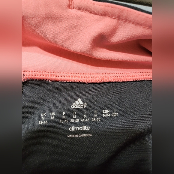 Adidas Climalite Pink Grey Crop Leggings. Size Medium - Picture 4 of 4